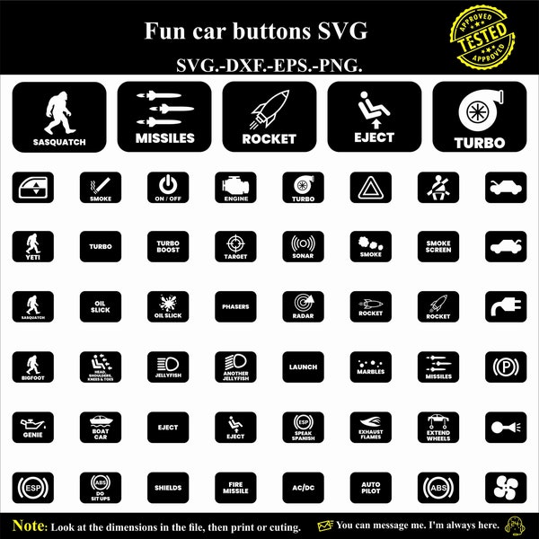 Autoinnenraum Button Aufkleber SVG