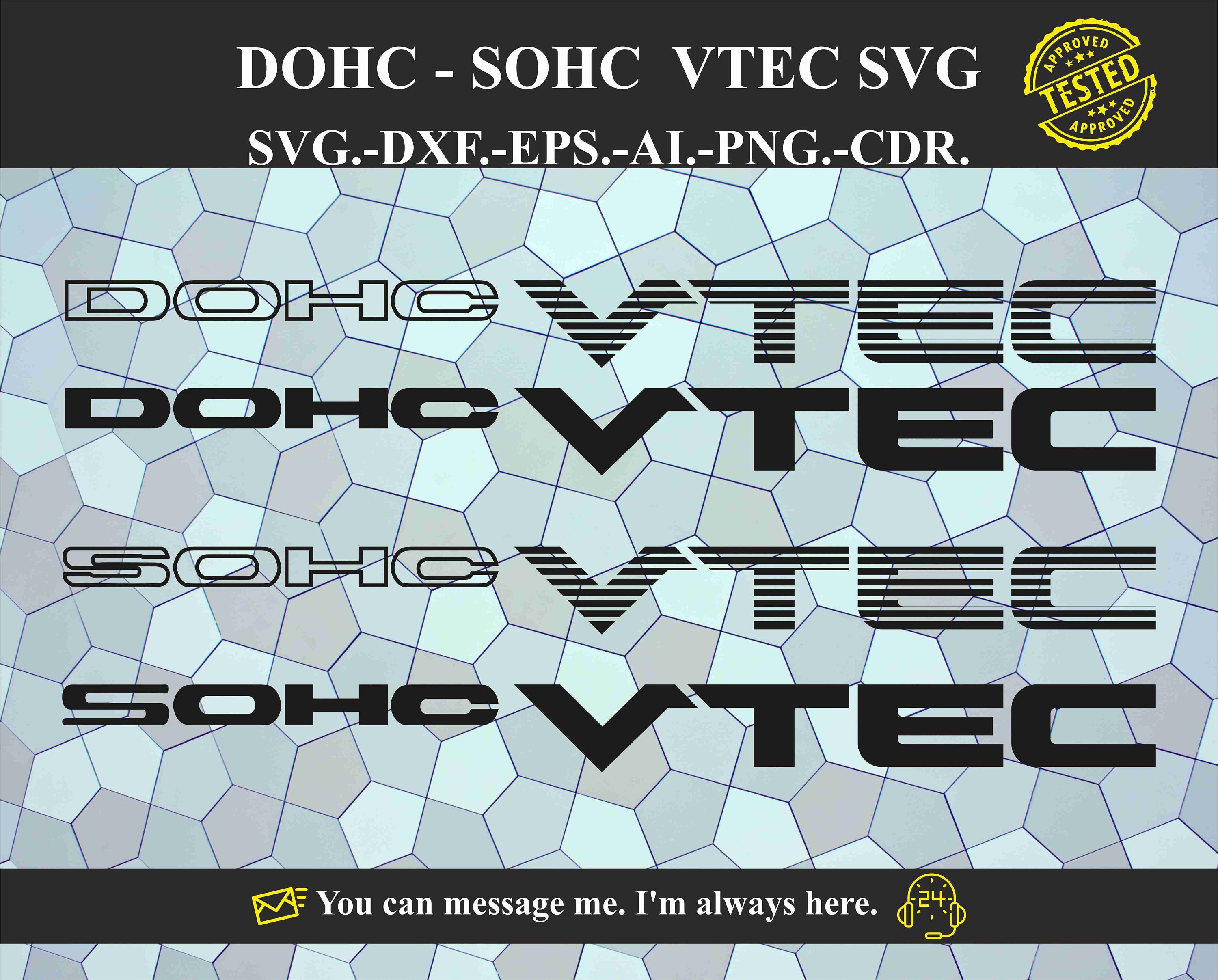 DOHC SOHC VTEC Sticker Svg Vector Etsy