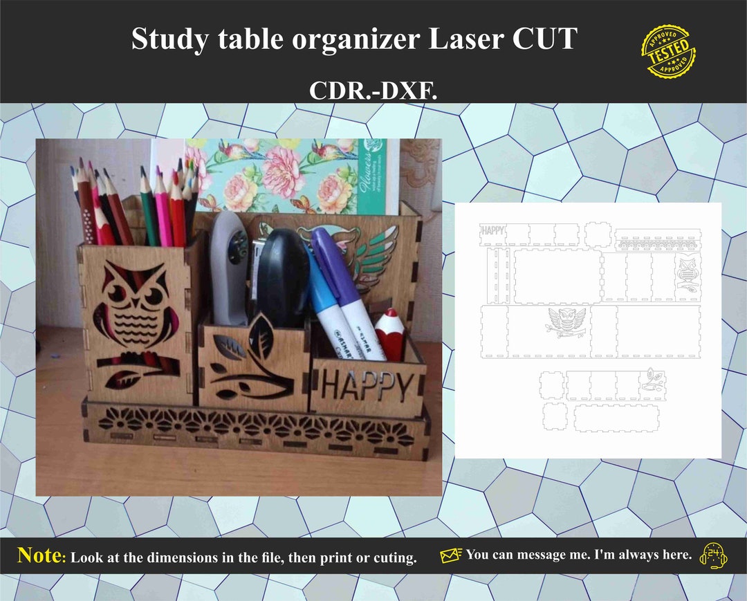 Study Table Organizer Laser CUT Etsy