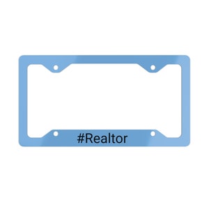 Metal License Plate Frame - #Realtor