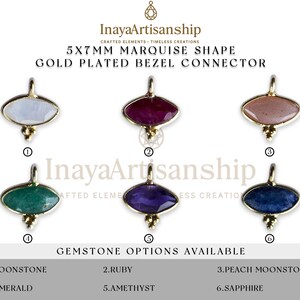 BZ030 5 x 7 mm Marquise Edelstein Verbinder | Vergoldeter Charm-Link für Ohrringe & Schmuckherstellung | Designer DIY Finden | 10er Pack
