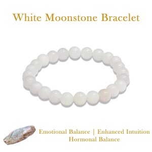 White Moonstone Bracelet | Feminine Energy & Hormonal Balance | Healing Gemstone Jewelry | Emotional Intuition | Spiritual Gift for Her