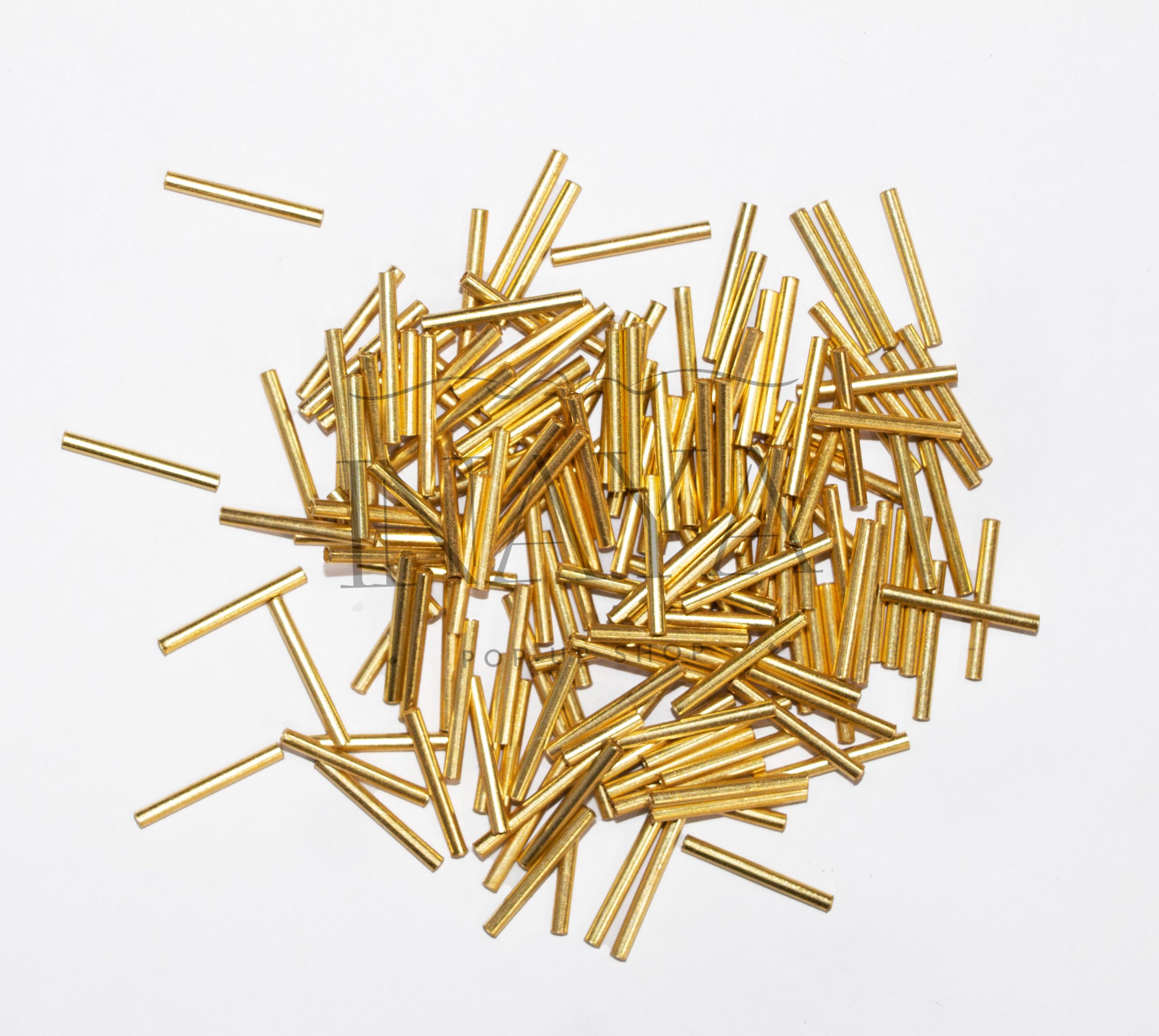 18mm Gold Plated Tube Spacer Beads | GPB001 | Brass Pipe Beads for Jewelry Making | DIY Beading Supplies | Long Cylinder Tube Beads