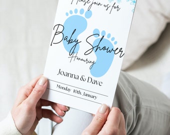 Blue Baby Shower Invitation Template