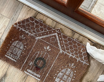 Christmas Gingerbread House Door Mat || Christmas Season || Door mat || XMas || Gingerbread