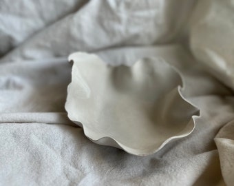 Handmade Clay Wavy Petal bowl || whimsical || wavy || clay
