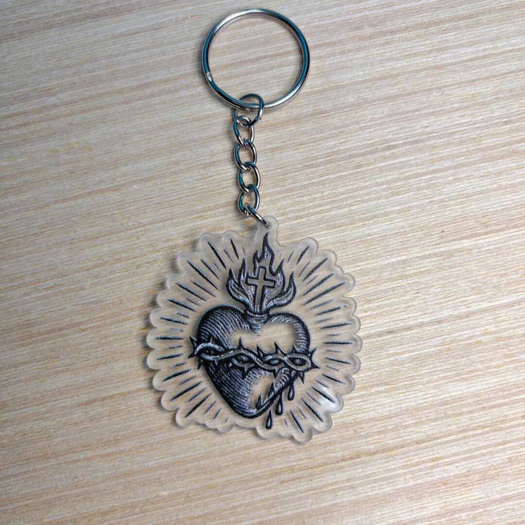 Sacred Key Chain Sacred Heart of Jesus Acrylic Keychain, Catholic Gift (20 Keychains) - Etsy