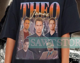 Camisa vintage THEO JAMES, camiseta homenagem a Theo James, camisetas de fã de Theo James, camisa retrô dos anos 90 de Theo James, presente de mercadoria de Theo James