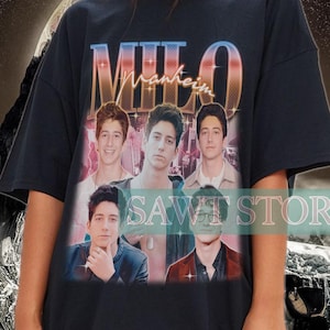 MILO MANHEIM Vintage Shirt, Milo Manheim Retro 90&#39;s Tshirt, Milo Manheim Fan Tees, Milo Manheim Movies, Milo Manheim Retro Style Clothing