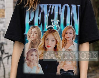 Peyton List Vintage Style Graphic T-Shirt – Retro Collage Tee