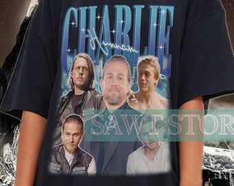 Charlie Hunnam Retro T-shirt, Vintage Skådespelare Fantröja