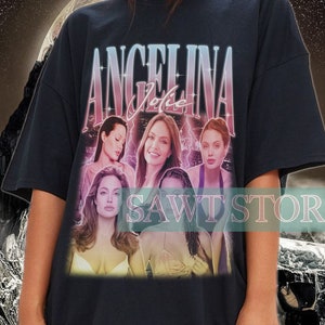 Retro ANGELINA JOLIE Shirt, Angelina Jolie Homage T-Shirt, Angelina Jolie Fan Tees, Angelina Jolie Vintage 90s Sweater, Angelina Jolie Merch