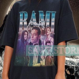 Limited RAMI MALEK Vintage T-Shirt, Graphic Unisex T-shirt, Retro 90&#39;s rami malek Fans Homage T-shirt, Gift For Women and Men