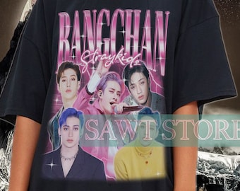 T-shirt classique rétro STRAY KIDS BANGCHAN - Chemise Kpop - Merch Kpop - Cadeau Kpop pour elle ou pour lui - T-shirt Stray Kids Skz