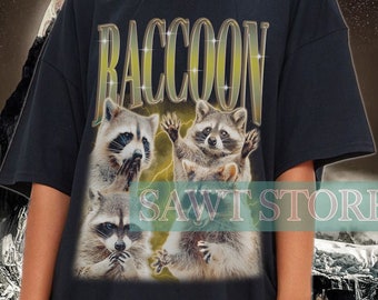 RACCOON Homage Shirt, Raccoon Hip Hop Style 90s Shirt, Raccoon Shirt, Raccoon Funny Gift For Him Her Tees, Cute Raccoon Tshirt