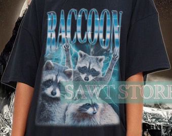 Chemise de raton laveur, chemise de style hip hop de raton laveur des années 90, chemise de raton laveur mignon, cadeau drôle de raton laveur pour lui ses t-shirts, t-shirt mignon de raton laveur, amant de raton laveur