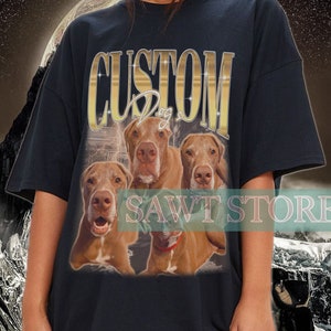 Amoureux des chiens, personnalisez votre photo ici, t-shirt personnalisé pour chien, t-shirt commémoratif, motif décoratif, personnalisation, chemise personnalisée, changez votre design