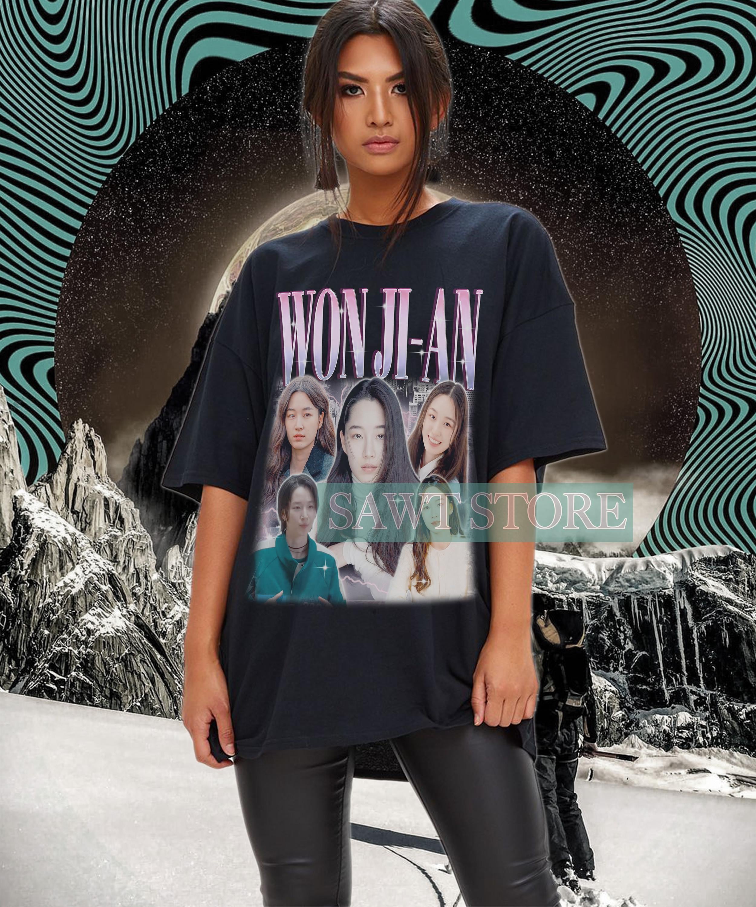 WON JI-AN Shirt, Won Ji an Retro Tshirt, Won Ji an Vintage 90s Tee