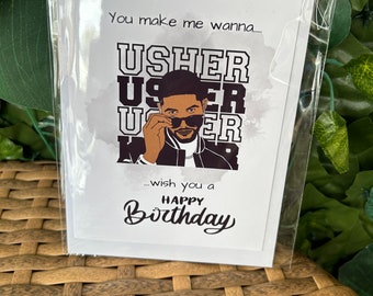 Usher Birthday Card, 4.25 x 5.5, Greeting Cards, Birthday Card