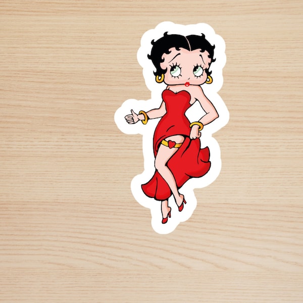 Betty Boop, Classic Betty Boop, Stickers, Cartoon Stickers, Laptop Stickers, Vinyl sticker, scrapbook stickers, Laptop Decal