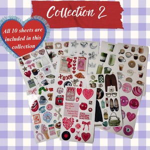 Cutout Sticker Collage Sheet Collection 2, Sticker sheet, Retro stickers scrapbooking stickers, junk journal stickers, deco stickers