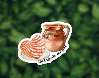 caffecito con pan sticker, Pan Dulce, Latina sticker