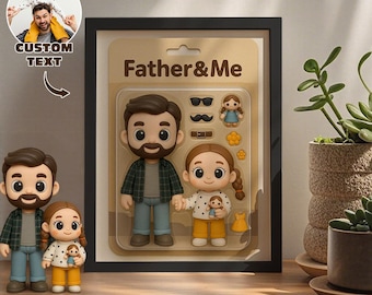 Mini ritratto fotografico personalizzato: cornice artistica con scatola di giocattoli