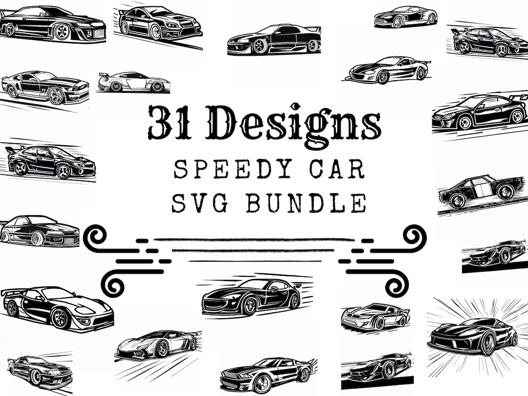 Speedy Car SVG Bundle, Fast Car SVG Bundle, Racing Car SVG Bundle