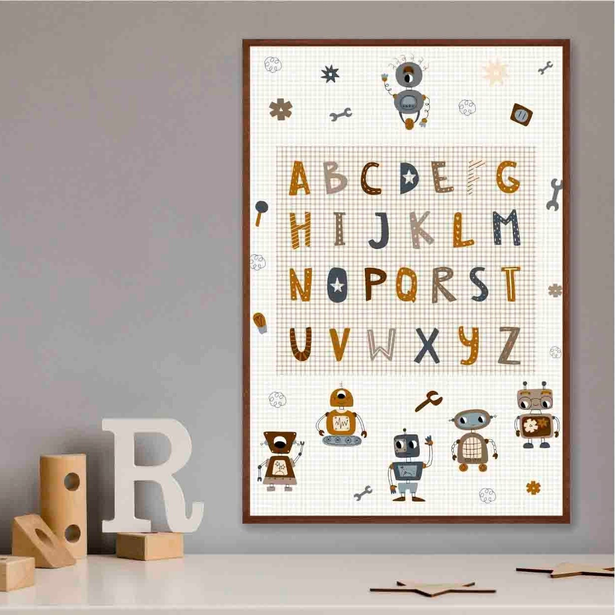 Printable Robot Alphabet Poster Etsy