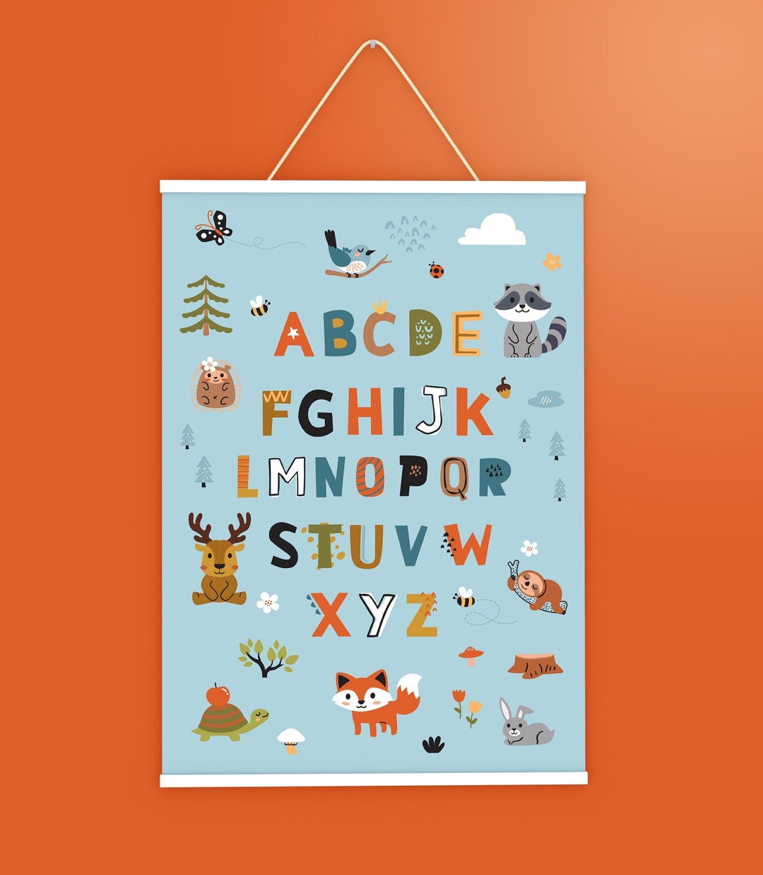 Forest Printable Alphabet Poster Etsy