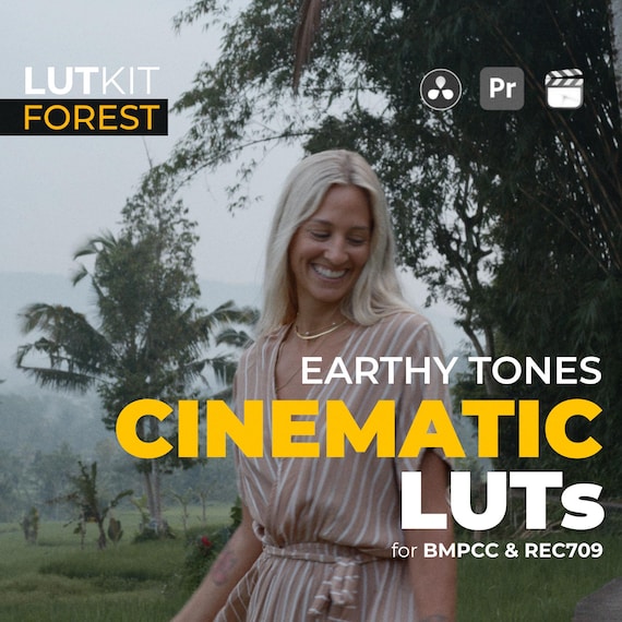 Cinematic LUTs for Color Grading, Earthy Green Film Look Presets for Premiere Pro Final Cut DaVinci, BMPCC Rec709 .cube