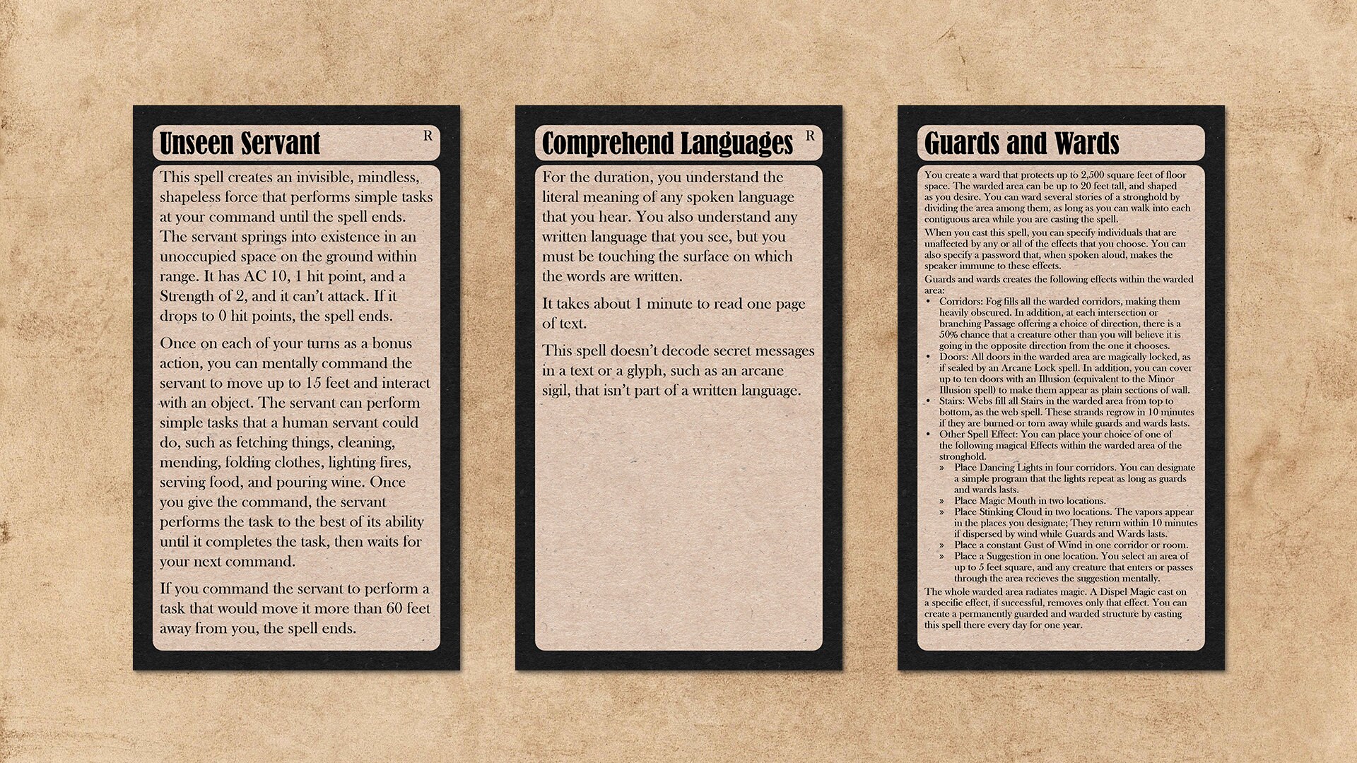 Bard Spell Cards for Dnd 5e With Art Bard Complete Spell Etsy