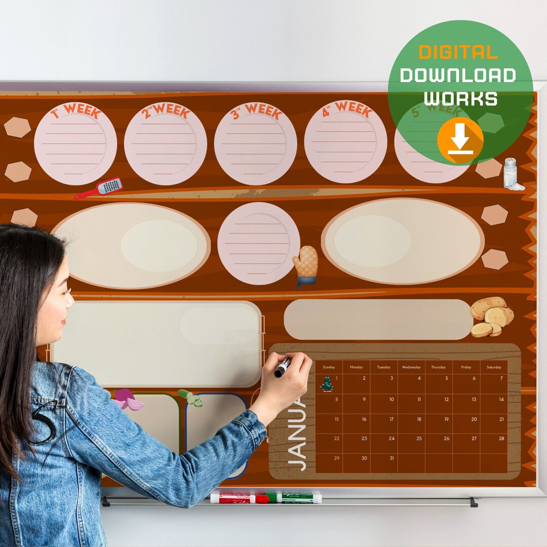 Calendar 2023 Monthly Planner Download Horizontal Art Work. Kitchen