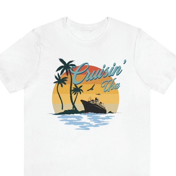 Retro Cruisin the USA t shirt, Cruise Shirt, Cruise T-Shirt, Shirt For Family Cruise, Cruise Shirt Girls Trip, Cruise Trip Shirt