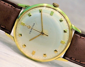 Rare Vintage SWISS Watch CERTINA - 17 jewes-1960s, Swiss Watch, Men's Swiss Watch, Vintage watch, "Certina" Watch, Men's Gift, LEATHER Watch