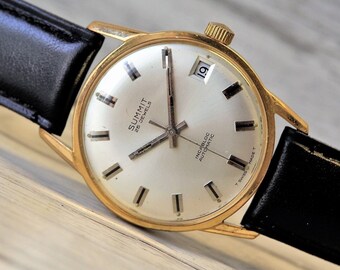 AUTOMATIC Watch tressa 25 Jewels SWISS Watch Men s Vintage Watch Wrist Watch 1960s Mechanical Leather Watch Dress Watch. Etsy