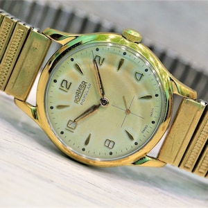 ROAMER POPULAR, Swiss watch 17 Jewels, Swiss mechanical watch for men, controlled and adjusted. Gift for men, mechanical watch
