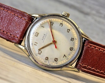 Montre homme vintage suisse Liga - années 60, 17 rubis, cal. AS 1187, montre suisse, montre mécanique, boîtier en acier, montre pour homme, montre-bracelet unique