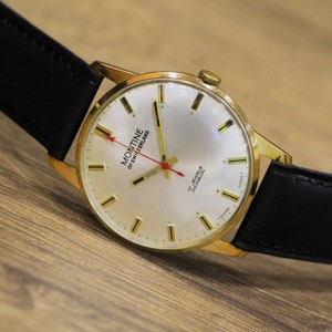 SWISS watch &quot;Montine&quot;-1960&#39;s, Cal. ST 96, 17 Jewels, Swiss watch, Mechanical watch, Men&#39;s Watch, Unique Wrist watch, Vintage men&#39;s watch