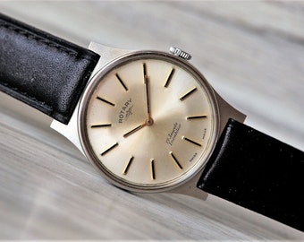 SWISS watch "ROTARY"-1980's, 17Jewels, Cal. Peseux 7040, Swiss watch, Mechanical watch, Men's Watch, Unique Wrist watch, Vintage men's watch