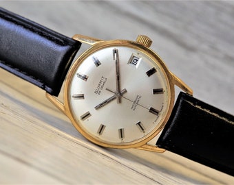 Gipfel Automatic, 25 Jewels - 1960er Jahre, Mechanische Lederuhr Cal. Felsa 4007N, Schweizer Herrenuhr, SCHWEIZER HERRENUHR, Vintage Herrenuhr