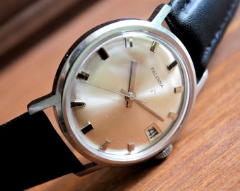 Montre suisse vintage pour homme « Palerma » - années 1970, 17 rubis, montre suisse, montre mécanique, TOUT EN ACIER inoxydable, montre pour homme, montre-bracelet unique