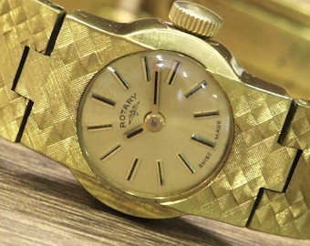 Vintage Damenuhr ROTARY, Damenuhr 1970 - vergoldet, Kleideruhr, Damenarmbanduhr, Schweizer Uhr, Geschenk Frauen, klassische Uhr