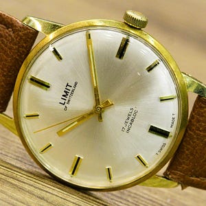 SWISS Vintage men&#39;s watch &quot;LIMIT&quot; - 1960&#39;s, 17 Jewels, Cal. ST 97, Swiss watch, mechanical watch manual wind Men&#39;s Watch, Unique Wrist watch