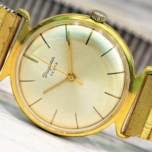 1960&#39;s German men&#39;s watch DUGENA Festa, 17 Jewels, Mechanical watch, Men&#39;s Watch, Wrist watch, Vintage mechanical wind up men&#39;s dress watch
