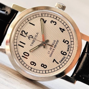 Tressa watch 17 Jewels, Swiss mechanical watch, controlled and adjusted. Gift for men, mechanical watch, Men&#39;s Swiss Unique Wrist watch