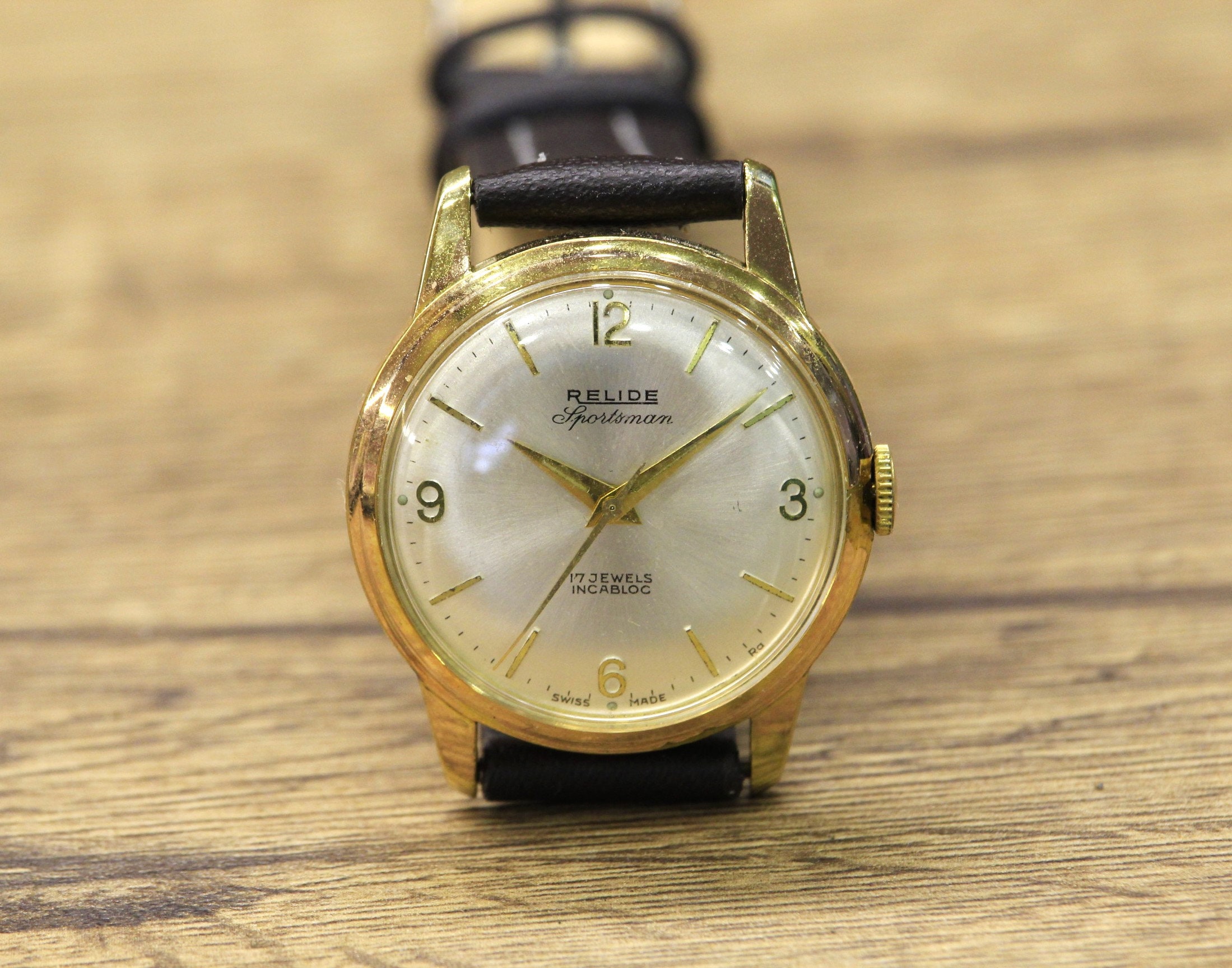 Rare Vintage SWISS Watch relide 17 Jewes1955s Swiss Watch Men s Swiss Watch Vintage Watch Men s Watch Men s Gift Leather Watch Etsy Australia