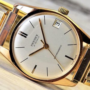 Vintage Watch PEEREX, Men&#39;s SWISS watch 1960s ,21 Jewels, Antimagnetic, Gold plated, Retro Watch, Mechanical Watch, Father&#39;s Day gift