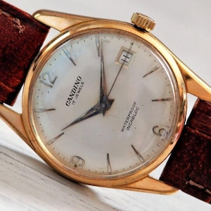 SWISS WATCH CANDINO, 1960s, Mechanical Watch, Leather Watch, Swiss made Men&#39;s Watch, Men&#39;s Vintage Watch, Vintage watch, Candino watch