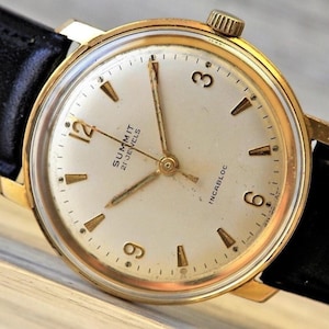 SWISS Vintage watch &quot;SUMMIT&quot;-1960&#39;s, Cal. FHF 72, 21 Jewels, sweep second, Swiss watch, Mechanical watch, Men&#39;s Watch, Unique  wrist watch